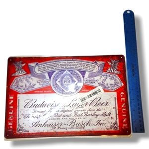 Budweiser Beer Advertising Metal Tin Sign